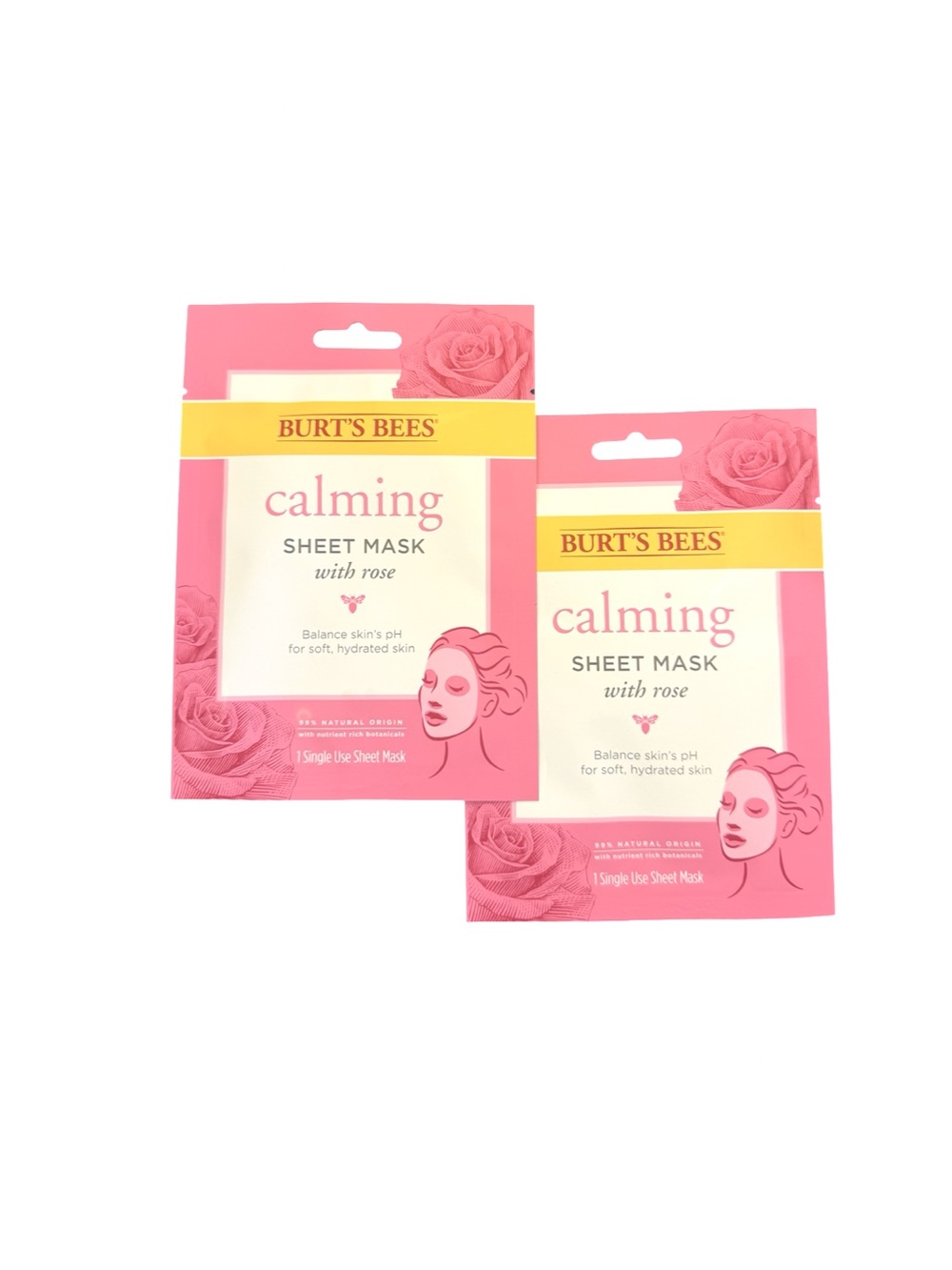 $10 Sale (Firm) 2 Burt’s Bee Calming Sheet Mask with Rose